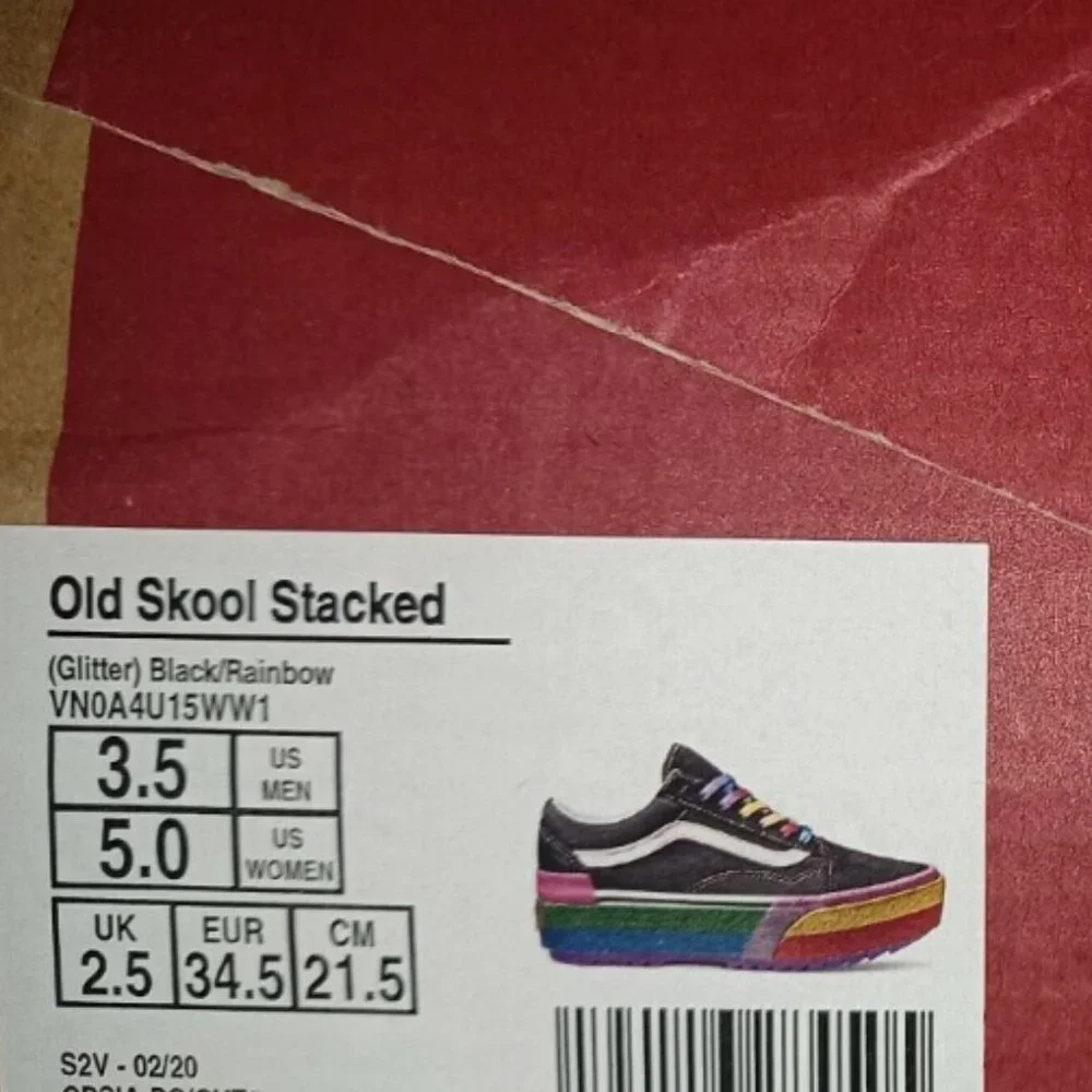 Vans Old Skool Stacked Rainbow Glitter Platform Men's 3.5/Women's 5 VN0A4U15WW1